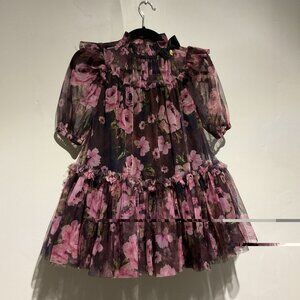 Angel’s Face Myrtle Kew Dress Black Age 6-7 Black Tulle Floral Girls Dress